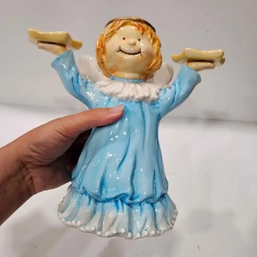Ceramic Angel Figurine Star Holders